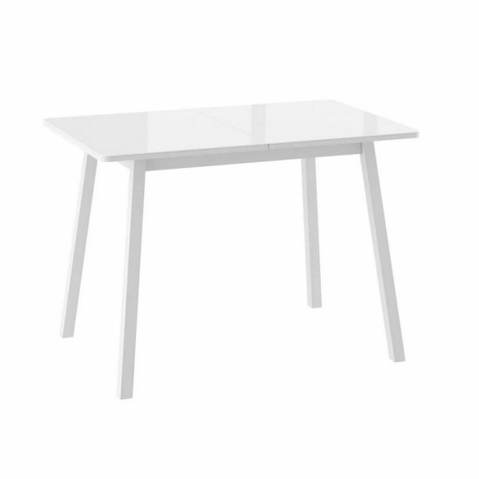 Стол TIRK RADIAL-94, раздвижной со стеклом 94(126)х64, Белый/Белый