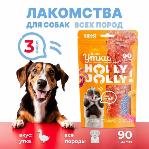 Holly Jolly! Лакомство для собак всех пород Филе утки 90гр*3шт