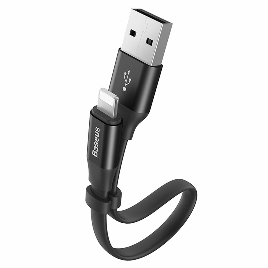 Кабель для айфон USB BASEUS Nimble Portable USB - Lightning, 2А, 10W, 23 см, черный