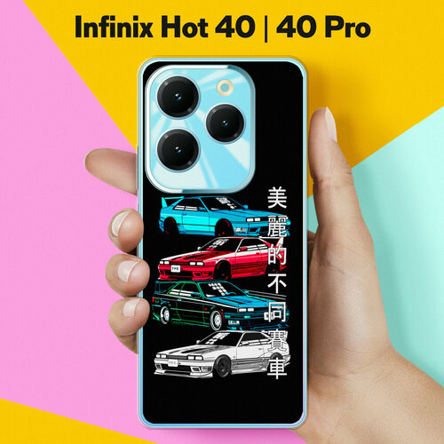 Силиконовый чехол на Infinix Hot 40 Pro / Infinix Hot 40 Машины / для Инфиникс Хот 40 Про / Инфиникс Хот 40 чехол на infinix hot 40 pro инфиникс хот 40 про черный силиконовый с защитной подкладкой из микрофибры microfiber case miuko