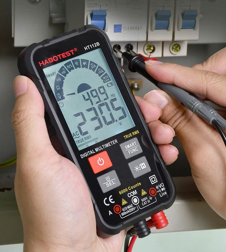 фото Карманный цифровой TrueRMS смарт мультиметр автомат Habotest HT112B, 6000 отсчетов