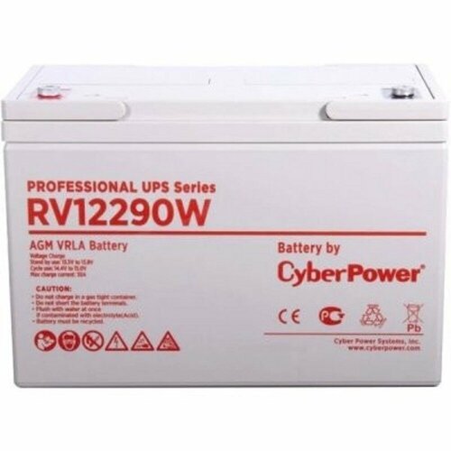 CyberPower батареи/комплектующие к ИБП CyberPower Аккумуляторная батарея RV 12290W (12В/76 Ач), клемма М6, ДхШхВ 259х168х208мм, вес 30,4кг, срок службы 10 лет аккумуляторная батарея ps ups cyberpower rv 12290w 12 в 76 ач cyberpower rv12290w rv 12290w