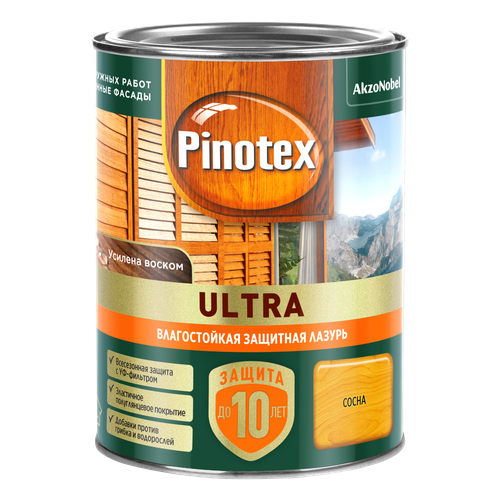 Лазурь влагостойкая PINOTEX ULTRA RU сосна 0,9 л