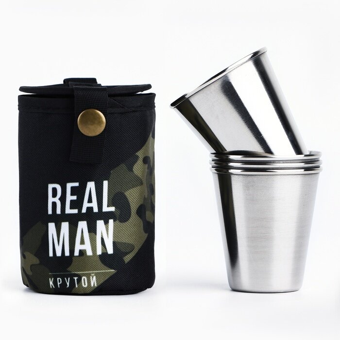 Стопки, набор в чехле «REAL MAN», 4 шт х 70 мл, 9940051