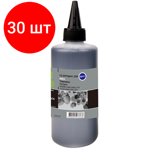 Комплект 30 штук, Чернила Cactus CS-EPT6641-250 T6641 чер. 250мл для Epson L100/L200/L300