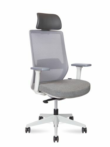 Кресло руководителя Norden Mono grey H6255-1 grey серая сетка, серая ткань