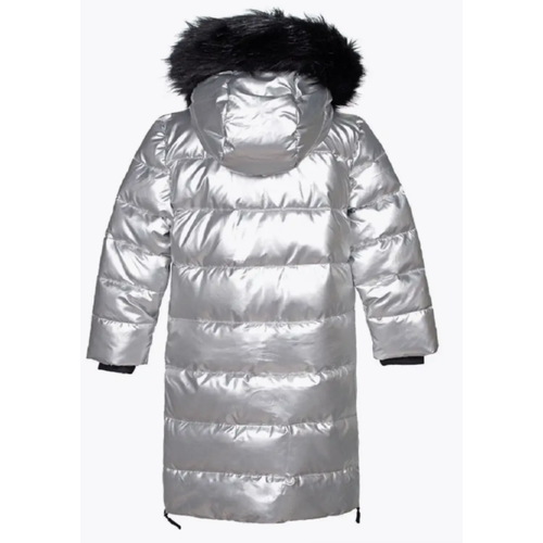 Пальто Ciao Kids Collection, размер 38/152, серебряный пальто длинное catherine с искусственным мехом с капюшоном l черный