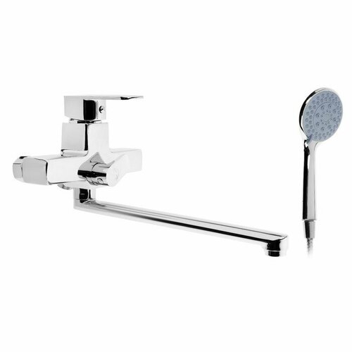 Смеситель для ванны ZEIN Z3849 однорычажный излив 30 см душевой набор лейка 5 реж хром 5063₽