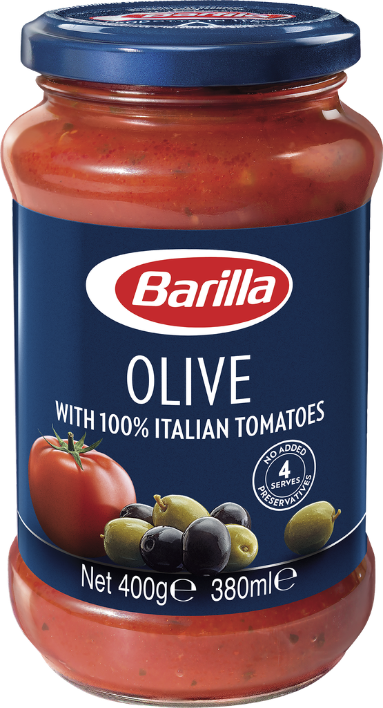 Соус томатный BARILLA Olive, с черными и зелеными оливками, 400г