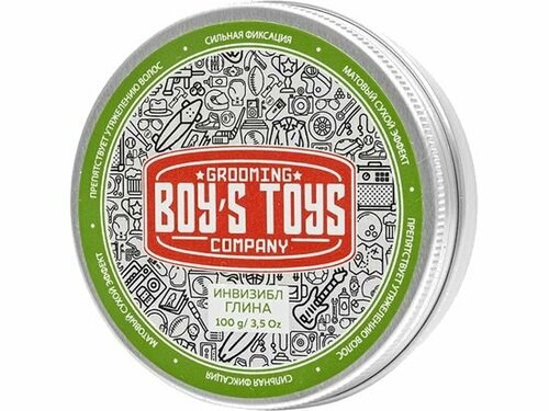 Глина для укладки волос средней фиксации с низким уровнем блеска Boys Toys Invisible Forming Matte Clay