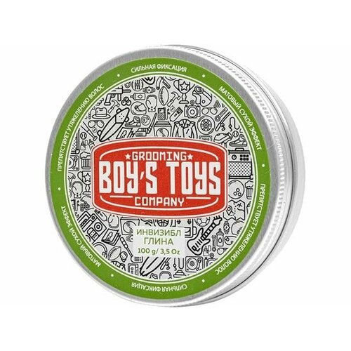 Глина для укладки волос средней фиксации с низким уровнем блеска Boys Toys Invisible Forming Matte Clay