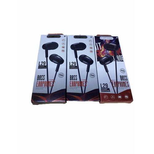 Проводные вакуумные наушники L29 черные 295₽