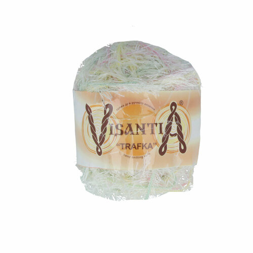 Пряжа VISANTIA TRAFKA меланжевая 100 полиэстер 100 г 150 м 1040 св зеленыйжелтыйрозовый 257₽