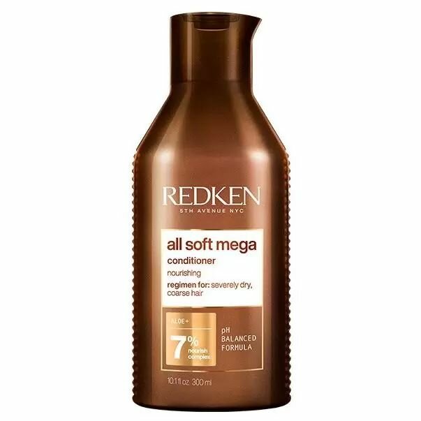 Redken All Soft Mega - Кондиционер с питательным комплексом суперфудов для питания и смягчения очень сухих и ломких волос 300 мл