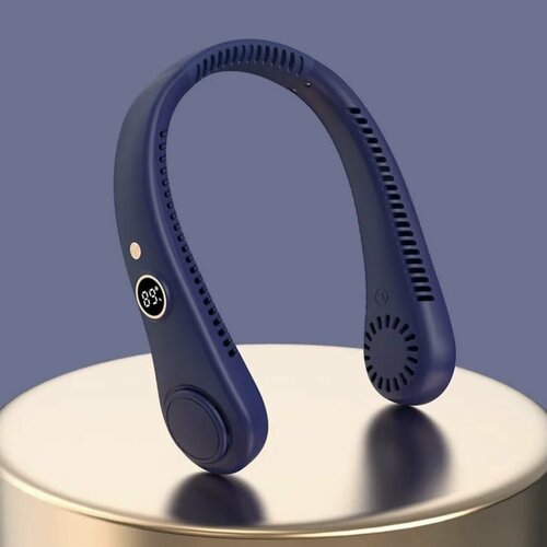 Беспроводной вентилятор на шею с дисплеем синий 169900₽