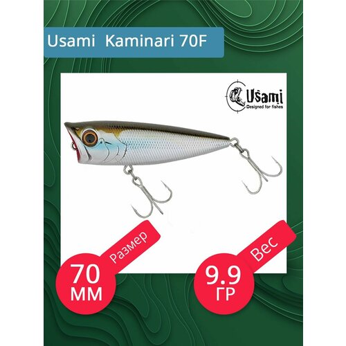 Воблер для рыбалки Usami Kaminari 70F, 9.9 гр, цвет #227, (плавающий)