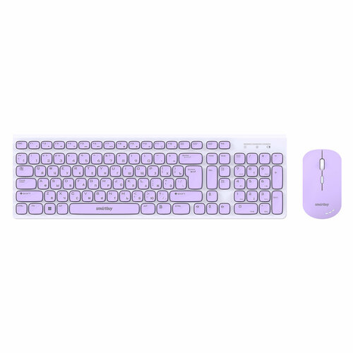 Комплект клавиатура+мышь мультимедийный Smartbuy ONE 250288AG (SBC-250288AG-WV), бело-сиреневый клавиатура беспроводная мышь smartbuy sbc 510590ag v фиолетовый