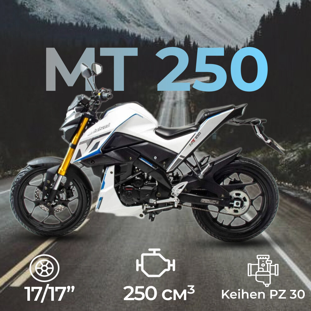 Мотоцикл дорожный Motoland MT 250 (172FMM-5/PR250) (XL250-F) белый