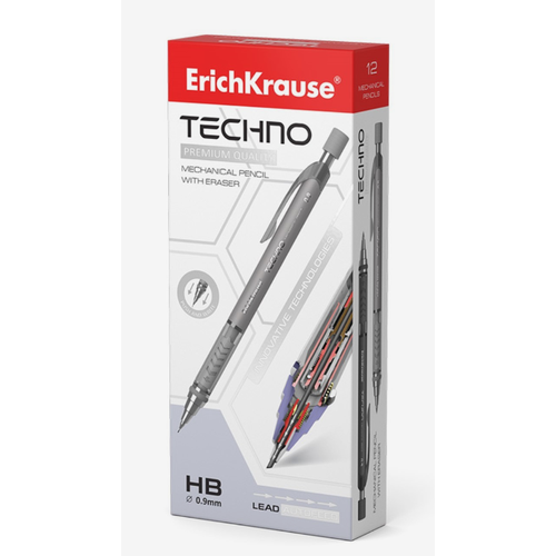 Карандаш механический ErichKrause Techno, 9 мм, HB, 12 шт