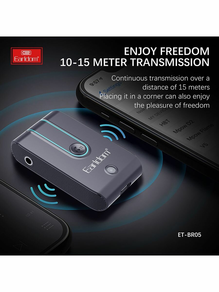 Ресивер Bluetooth (адаптер) для музыки Earldom ET-BR05