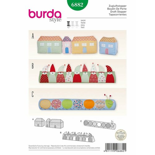 Выкройка Burda 6882 Напольные подушки выкройка букв для подушки