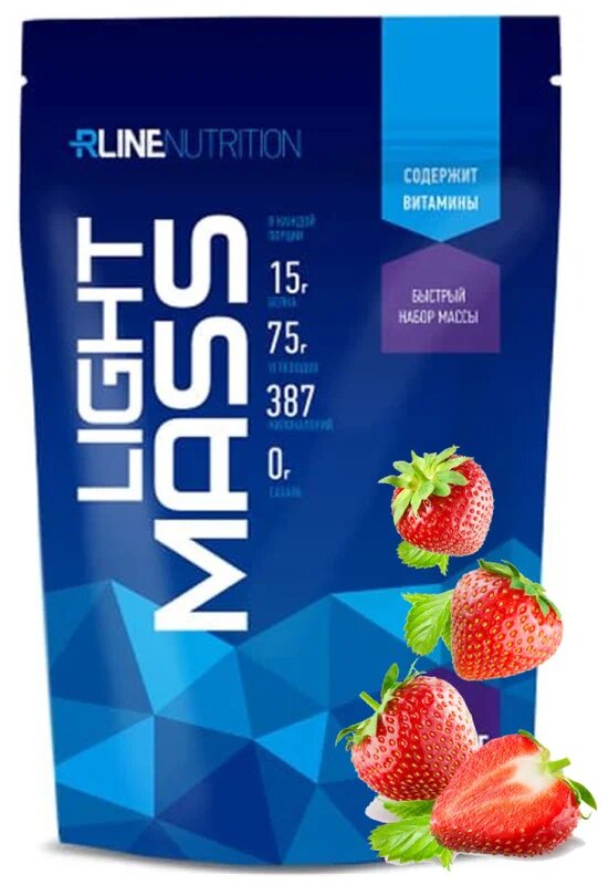 Гейнер RLINESportNutrition Light Mass, 1000 г, клубника