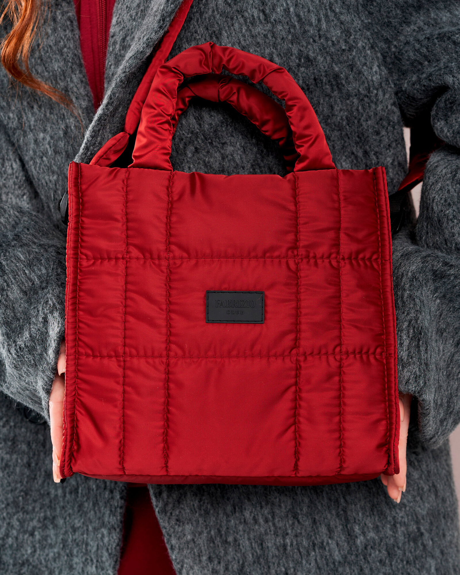 Сумка кросс-боди FABRIZIO CLUB, фактура гладкая, матовая, стеганая, красный — фото 1