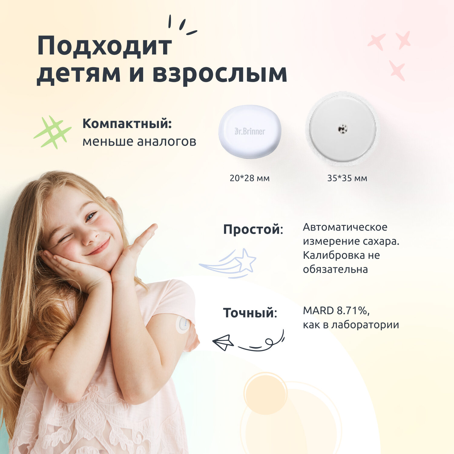 Ланцеты И Прокалыватели Для Глюкометров Сенсор системы непрерывного мониторинга глюкозы Dr. Brinner RGMS-II