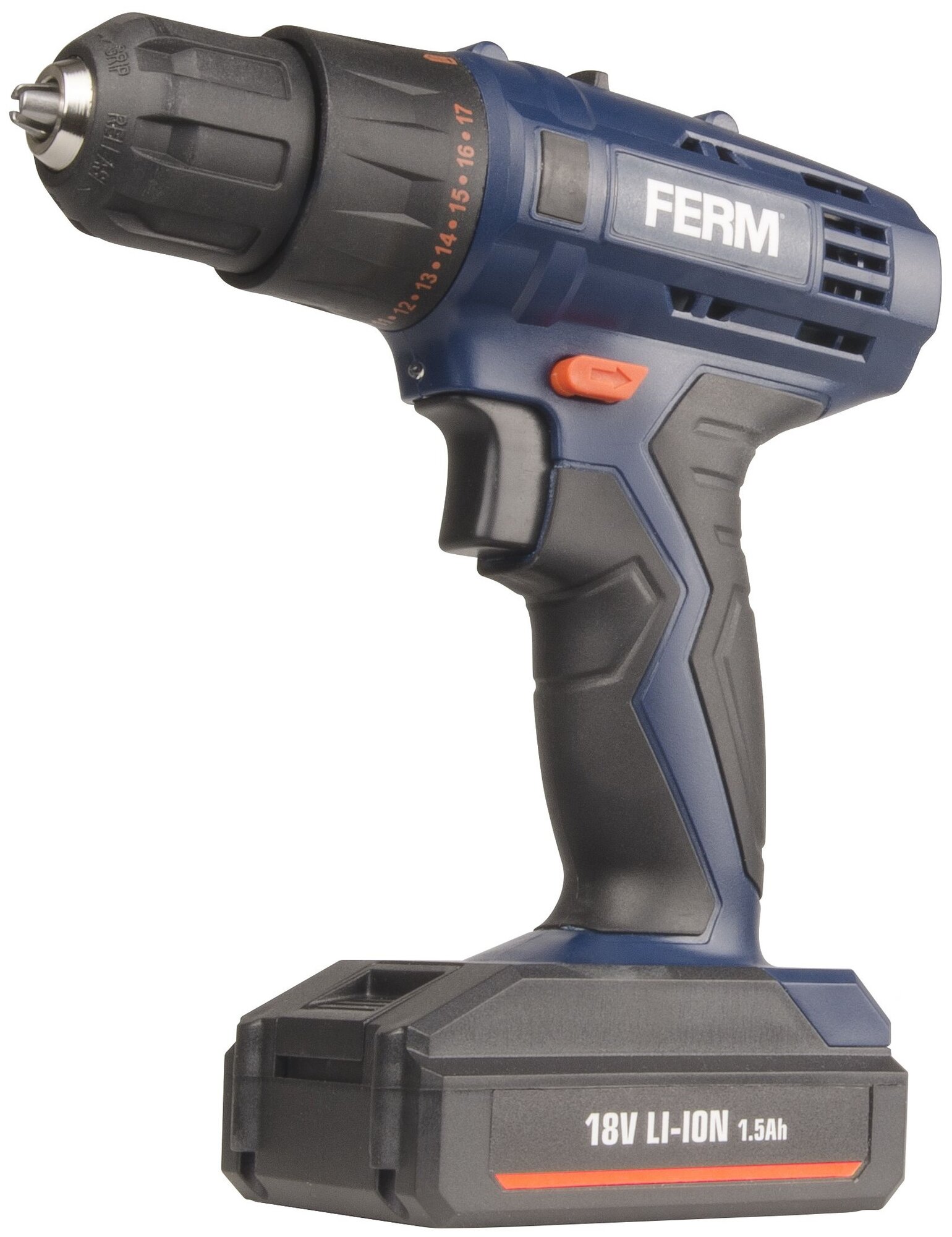 Ferm Cdm1120, 18В, 32Нм,1,5 Ач, 2 скорости, 2 акк, Li-ion, Бзп, 13
