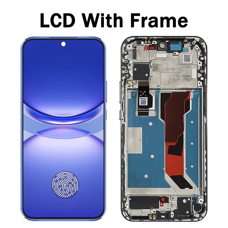6,7 "AMOLED для Huawei nova 12s ЖК-дисплей FOA-LX9, сенсорный экран, дигитайзер в сборе для Huawei Nova 12S, рамка дисплея, Black NO Frame — фото 1