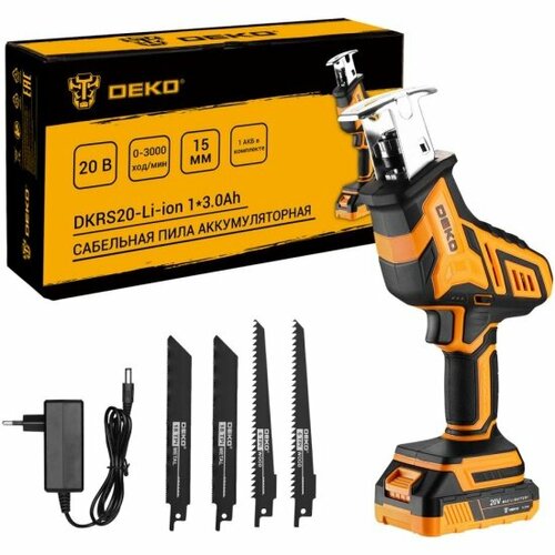 Пила сабельная аккумуляторная Deko DKRS20-Li-ion 20В 1x30Ач 085-1069 5845₽