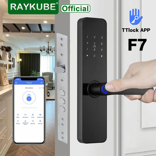 Умный замок RAYKUBE F7TTlock, дверной замок для гостиничных апартаментов, поддерживает несколько методов разблокировки