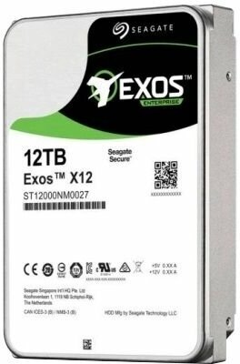 Seagate Жесткий диск 12TB Seagate Exos X12 (ST12000NM0027) {SAS 12Gb/s, 7200 rpm, 256mb buffer, 3.5"} (clean pulled) — фото 1