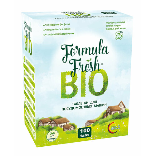 Таблетки для посудомоечных машин Bio Formula Fresh All in 1 бесфосфатные 100 шт