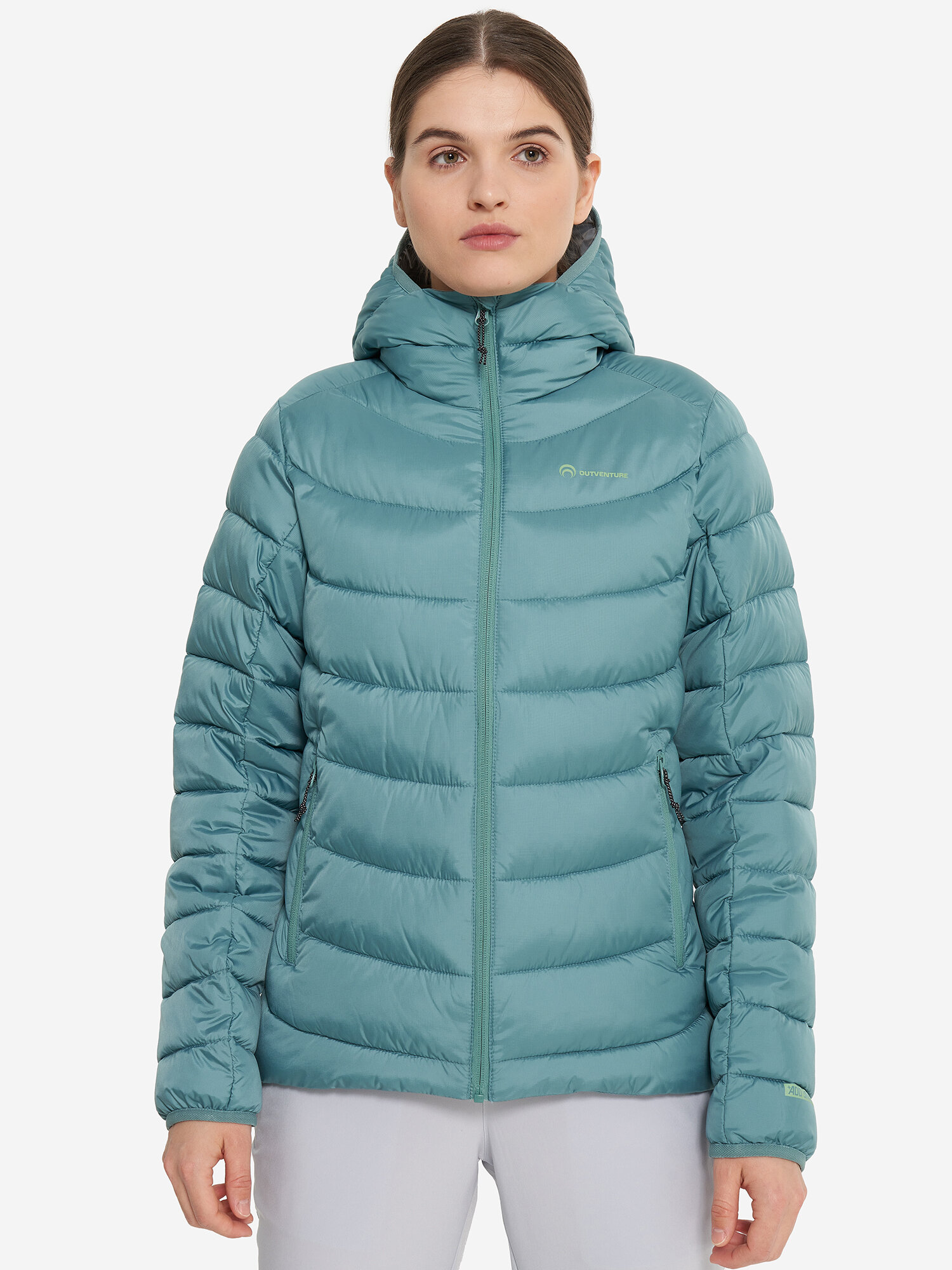 Пуховик OUTVENTURE Women's Fake Down Jacket, размер 46, сине-зеленый — фото 1