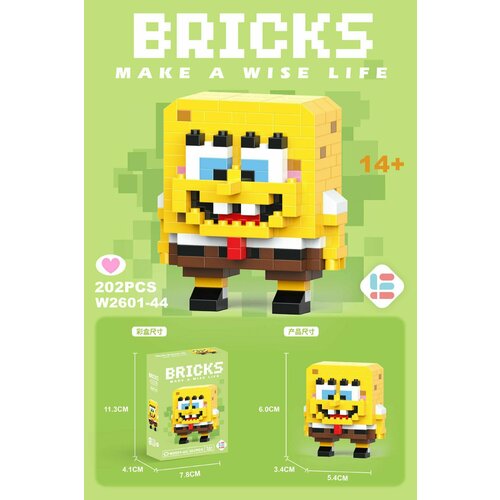Конструктор LEGO для детей и взрослых Маленький набор с милым героем - Спанч Боб 202 детали 410₽