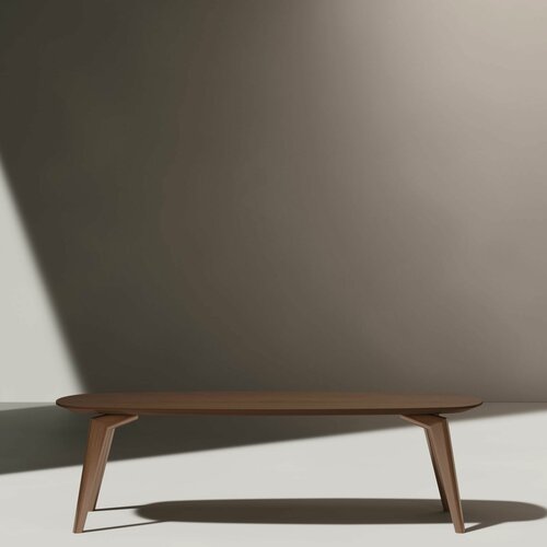 Изображение товара Столик журнальный деревянный низкий - 120*38 см - цвет орех