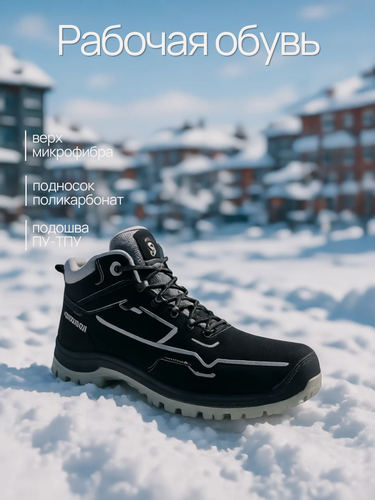 Изображение товара Ботинки рабочие «Скорпион Пионер Флис ПК» (45) спецобувь с поликарбонатным подноском, подошва ПУ-ТПУ