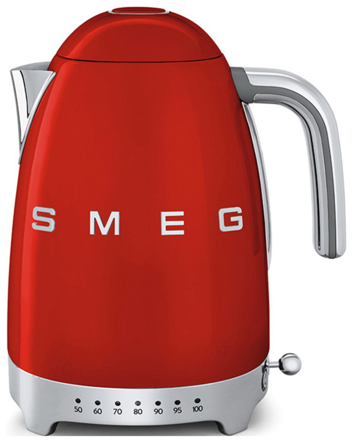 Чайник Smeg KLF04RDEU, объем 1,7 л, мощность 2400 Ватт, акустический сигнал, скрытый нагревательный элемент