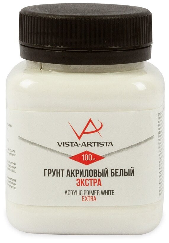 VISTA-ARTISTA Грунт акриловый белый экстра VAP-100 100 мл .