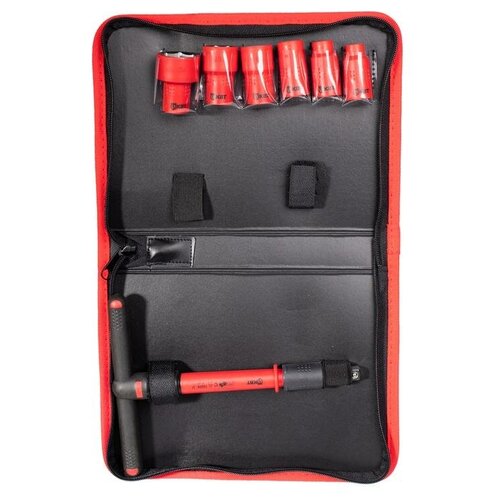 фото Квт набор диэлектрических торцевых шестигранных головок с т-образной рукояткой 3/8" нии-14