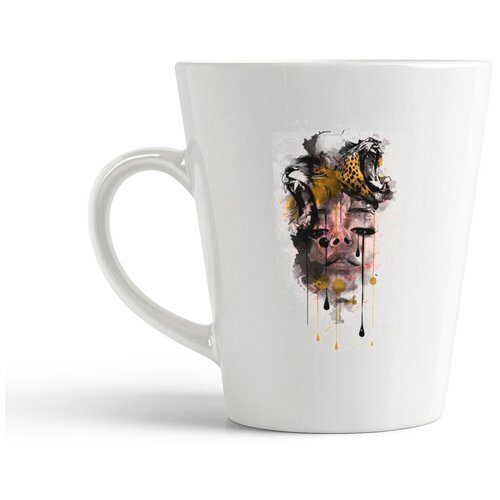 фото Кружка-латте coolpodarok "графика. девушка с гепардом"