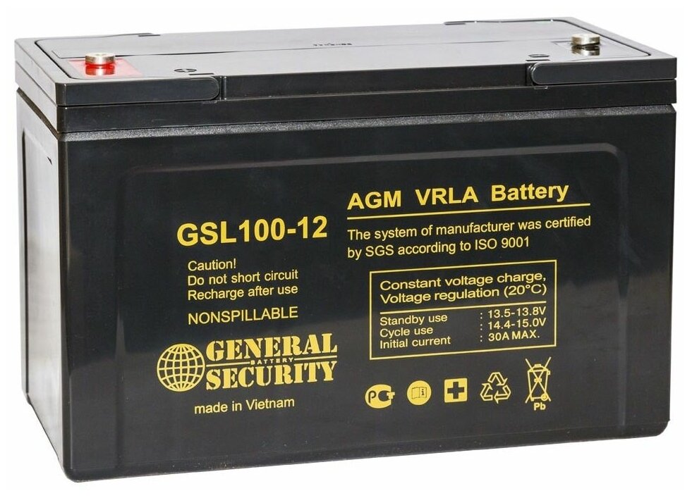 Аккумулятор General Security GSL100-12