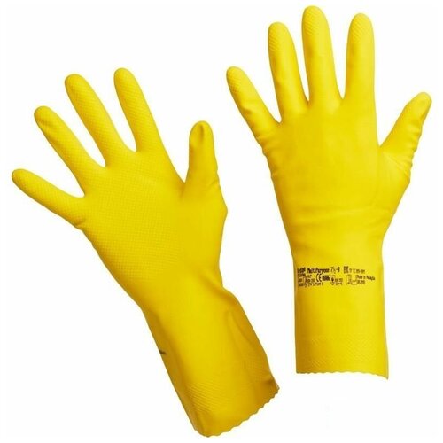 фото Перчатки латексные vileda multipurpose, желтые, размер 10 (xl), 1 пара (102591) vileda professional