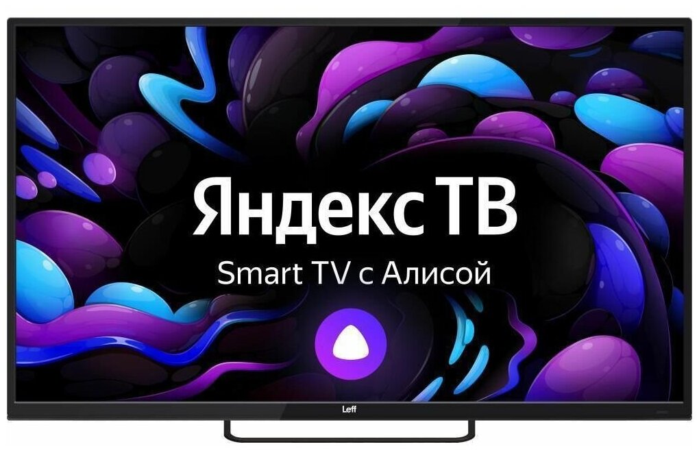 55" Телевизор LEFF 55U540S, 4K Ultra HD, черный, смарт ТВ, Яндекс.ТВ