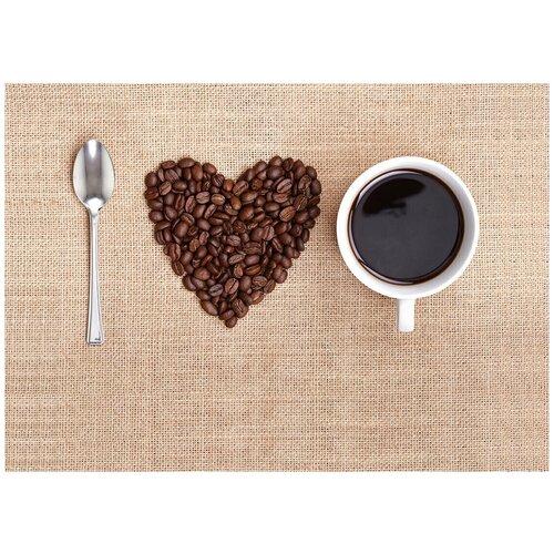 Кофейное сердце - Виниловые фотообои, (211х150 см)