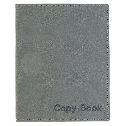 Арго-Книга Тетрадь 80 листов в клетку Vivella, обложка из искусственной кожи, тиснение, блок офсет 65 г/м2, светло-серый