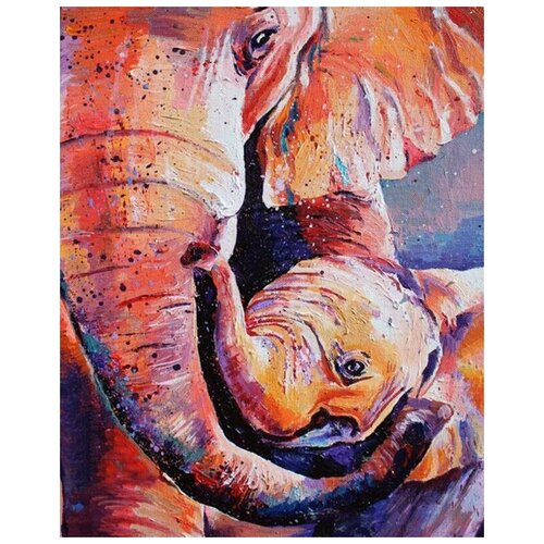 Картина по номерам Colibri Слон и слонёнок 40х50см картина по номерам две картинки colibri букеты сирени розочек и зонт у стола