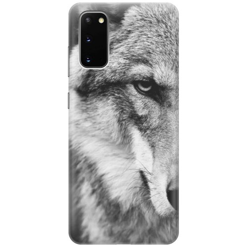 фото Ультратонкий силиконовый чехол-накладка для samsung galaxy s20 с принтом "спокойный волк" gosso