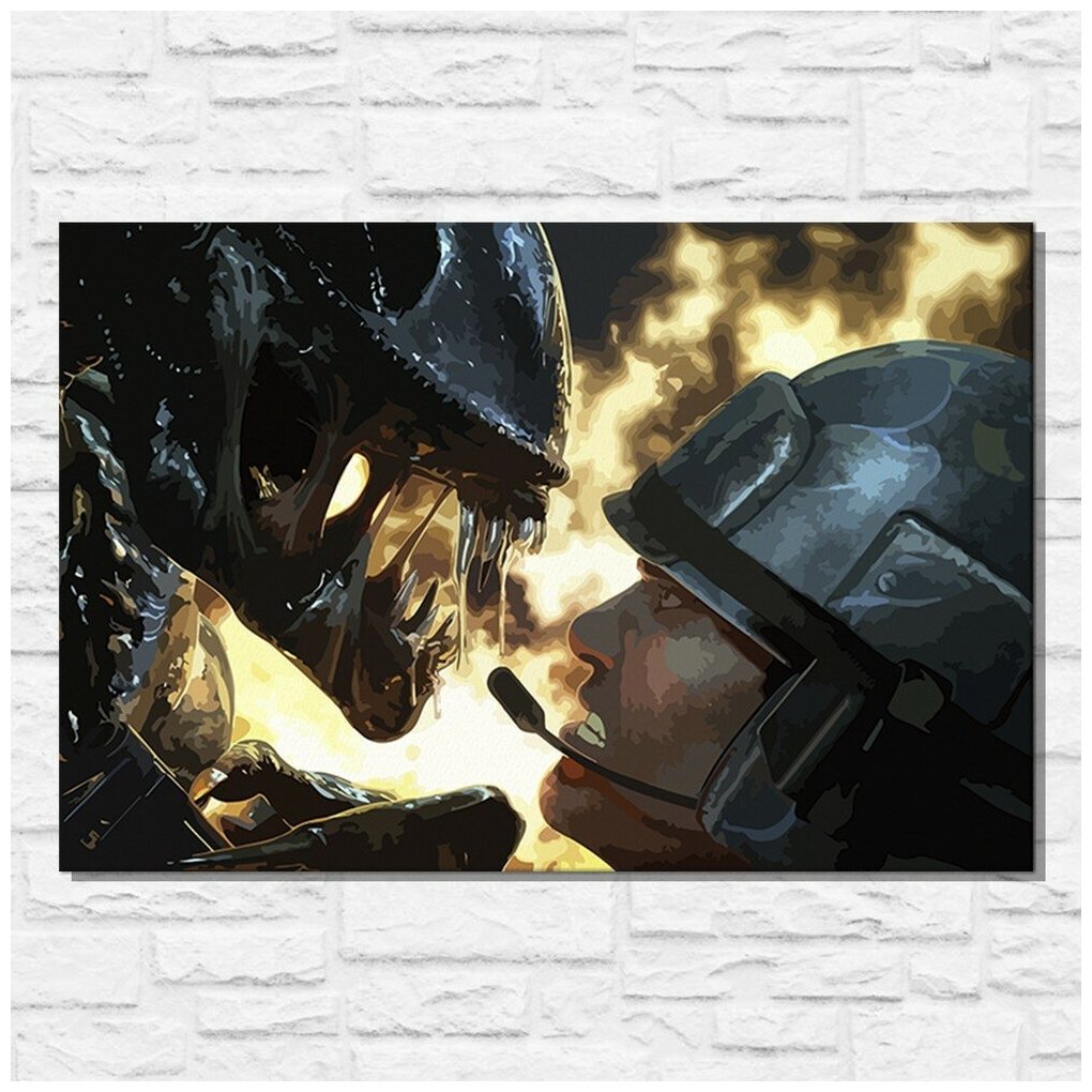 Картина по номерам на холсте игра Aliens Colonial Marines - 11543 Г 60x40